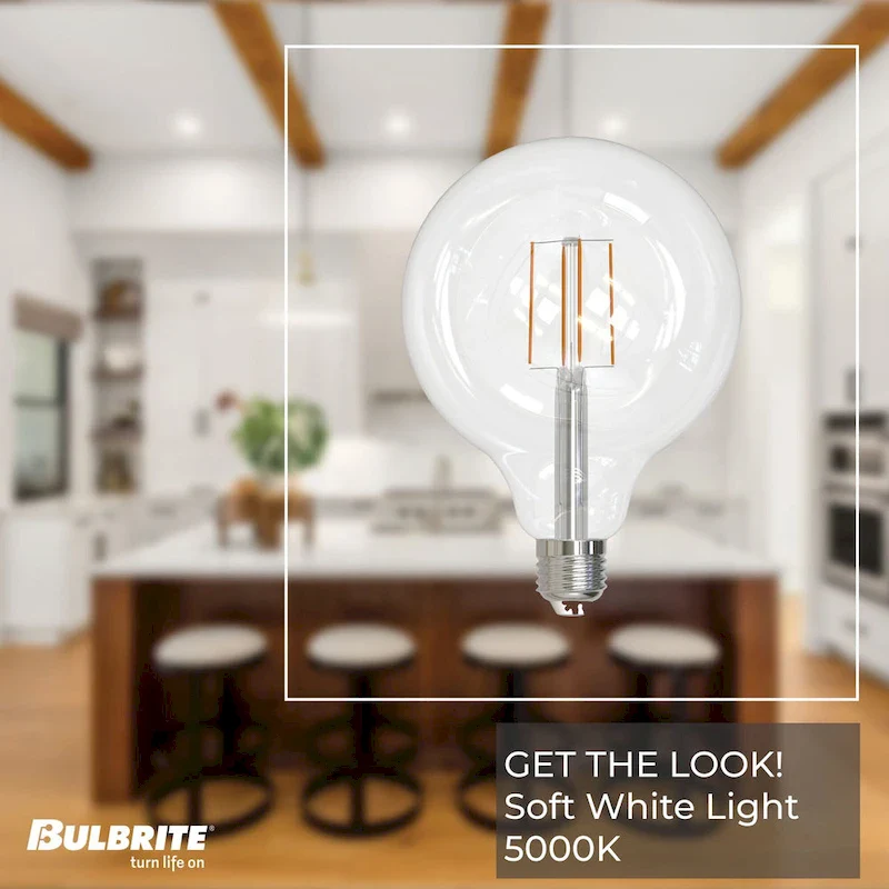 Bulbrite Pack of (2) 8.5 Watt Dimmable Filament G40 Medium (E26) LED Bulb