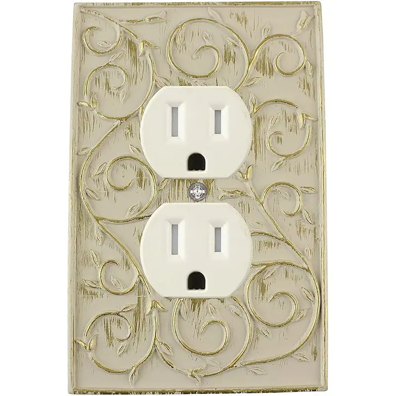 Meriville French Scroll Electrical Outlet Wall Plate Cover, Hand Painted