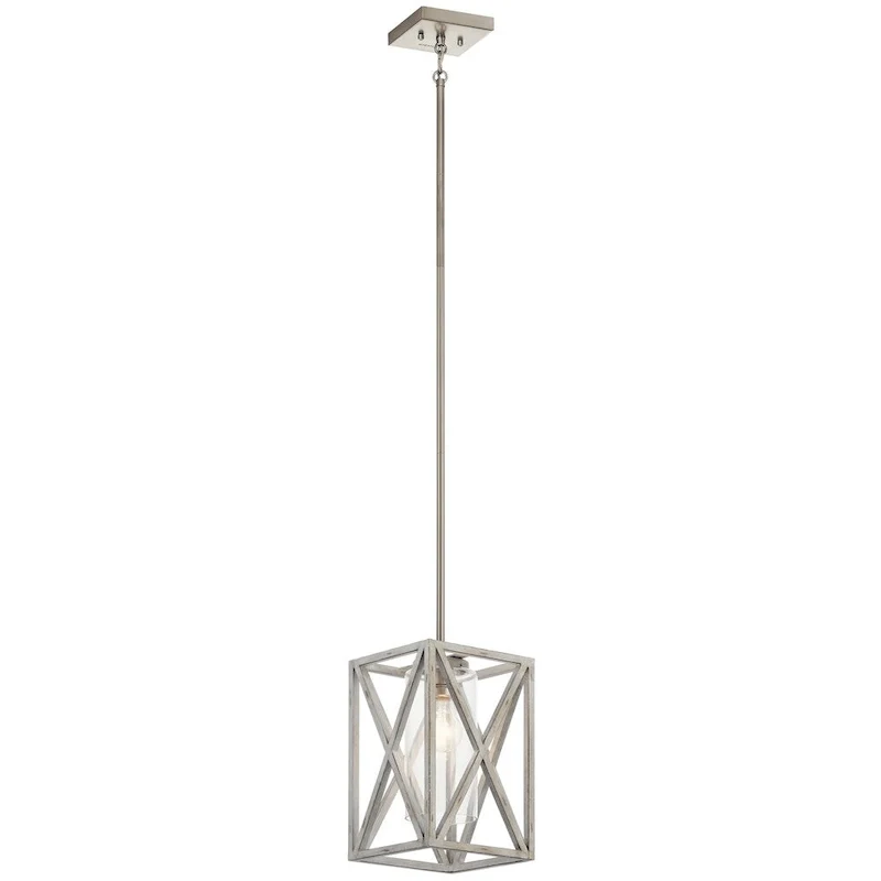 Kichler Lighting Moorgate Distress Antique White 1-Light Mini Pendant