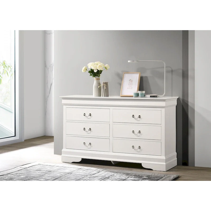 Louis Phillipe 6-drawer Bedroom Dresser