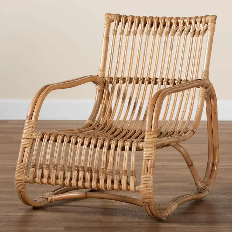 Blanca Modern Bohemian Natural Rattan Accent Chair