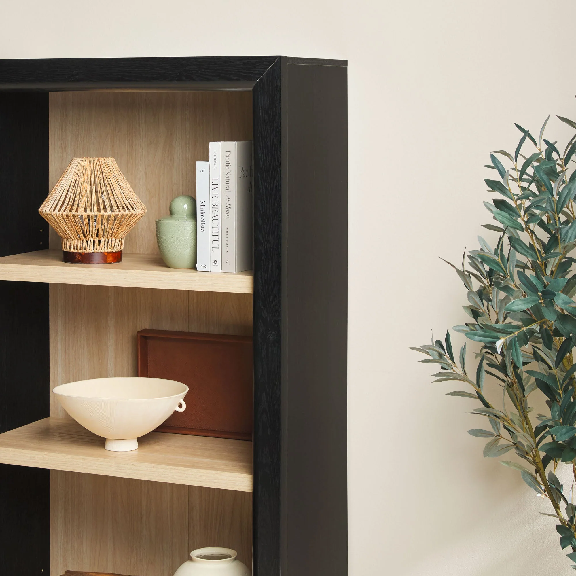 Amira Modern Wood Open Bookshelf