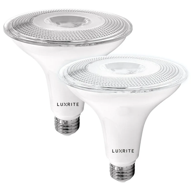 Luxrite Dusk to Dawn PAR38 LED Bulb 90W Equivalent 1250 Lumens Wet Rated UL Listed E26 Base 2 Pack