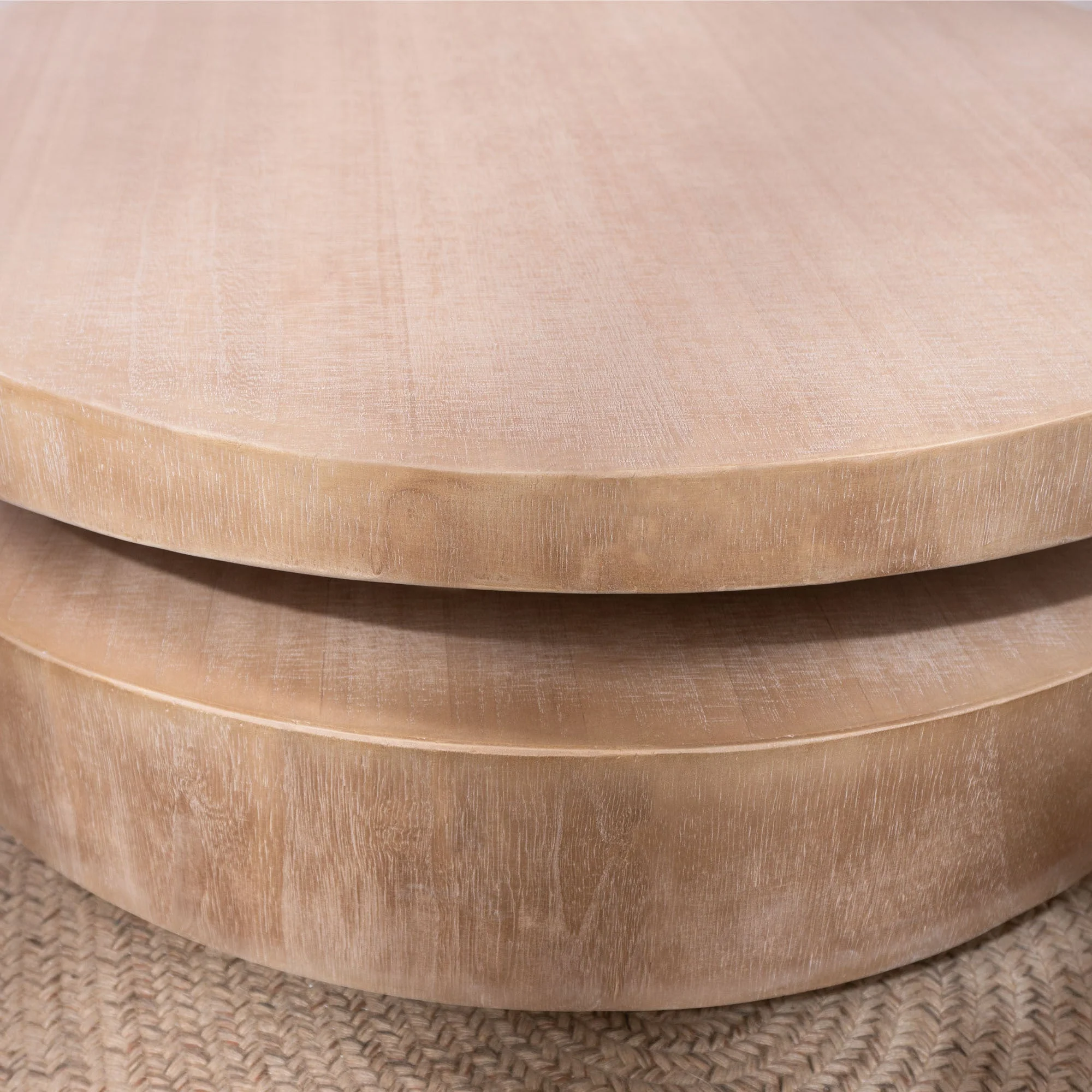 Walker Edison | Modern Natural Finish 31 in Round Wood Coffee Table
