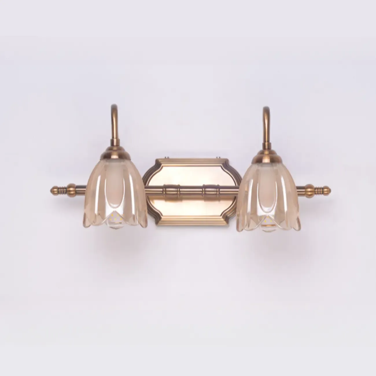 Modern Brass 3-Light Geometric Bathroom Vanity Light