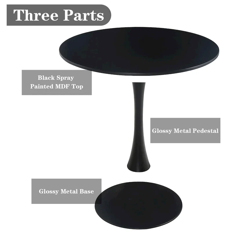 31.5Modern Round Dining Table End Table Leisure Coffee Table - N/A