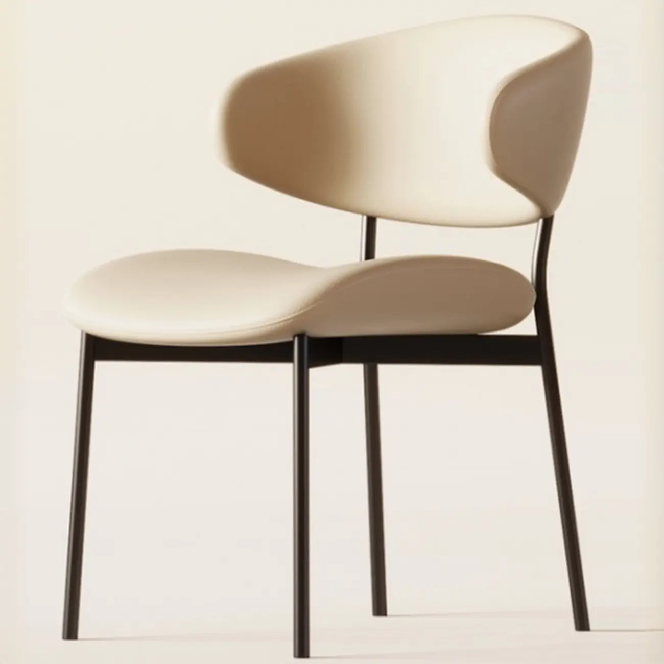 Contemporary Upholstered Curved Armless Dining Chairs
