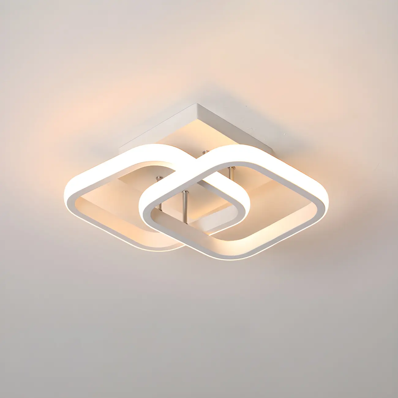 Black Geometric Metal LED Semi Flush Mount Ceiling Light