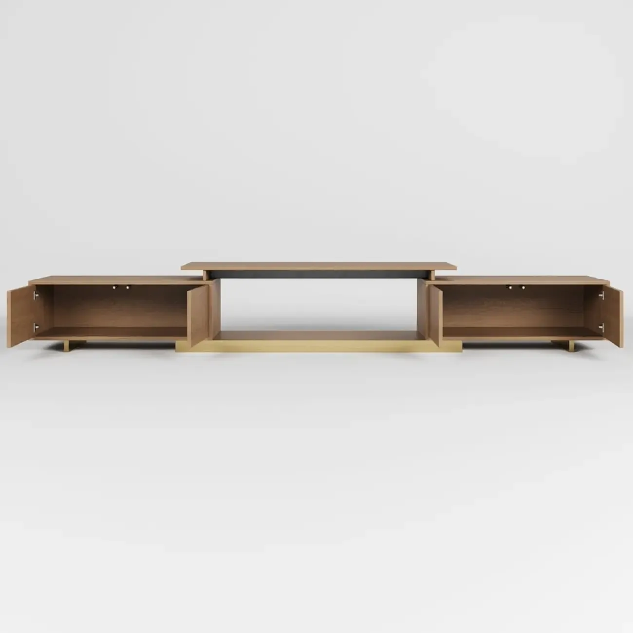 Modern Wood Extendable TV Stand Entertainment Center