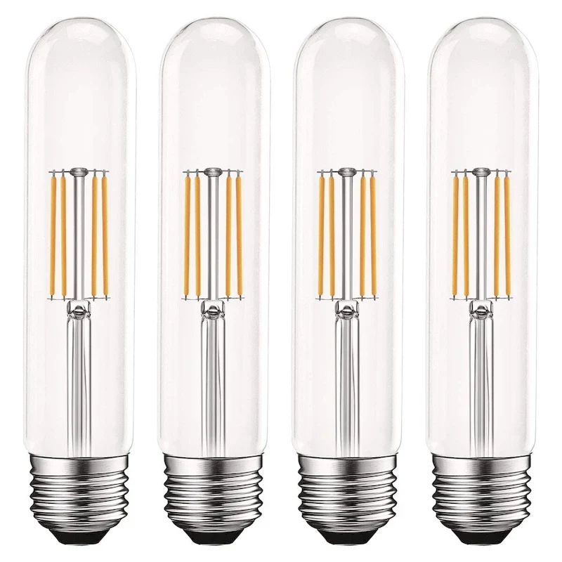 Luxrite Vintage T9 LED Tube Light Bulbs 60W Equivalent, 2700K Warm White, 550 Lumens, Dimmable, 5W, E26 Base (4 Pack)
