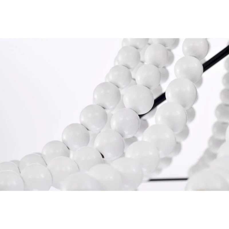 Roly 16 Inch White Beads Bohemian Pendant Chandelier 1-Light