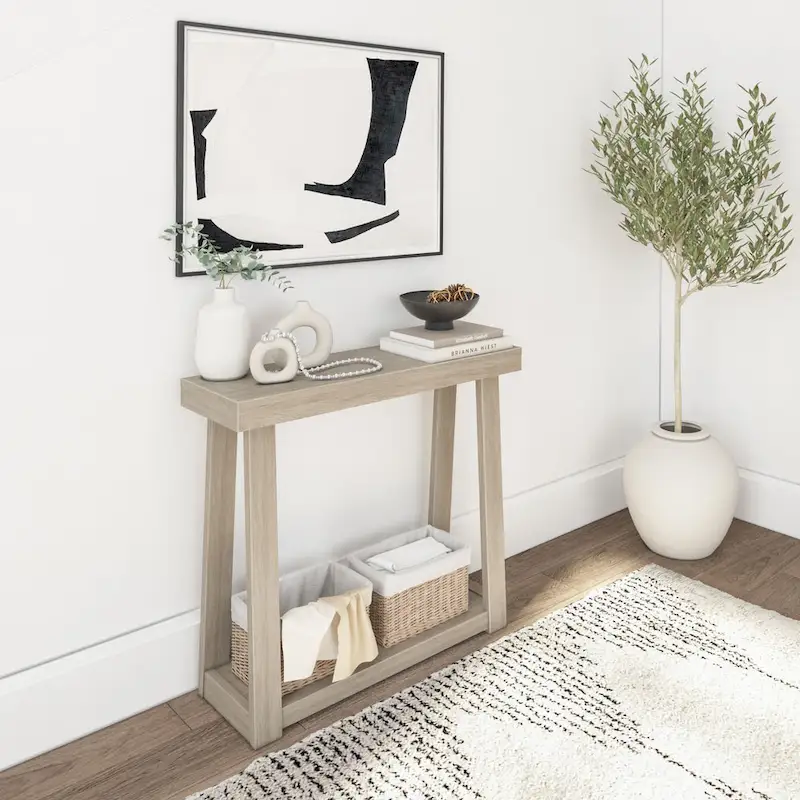 Plank and Beam Classic Console Table with Shelf - 36