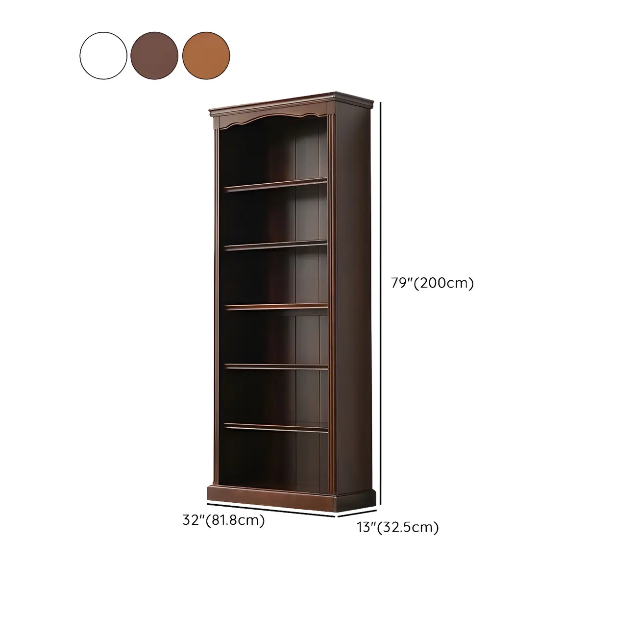 Classic Simple White Rectangular Wood Bookcase