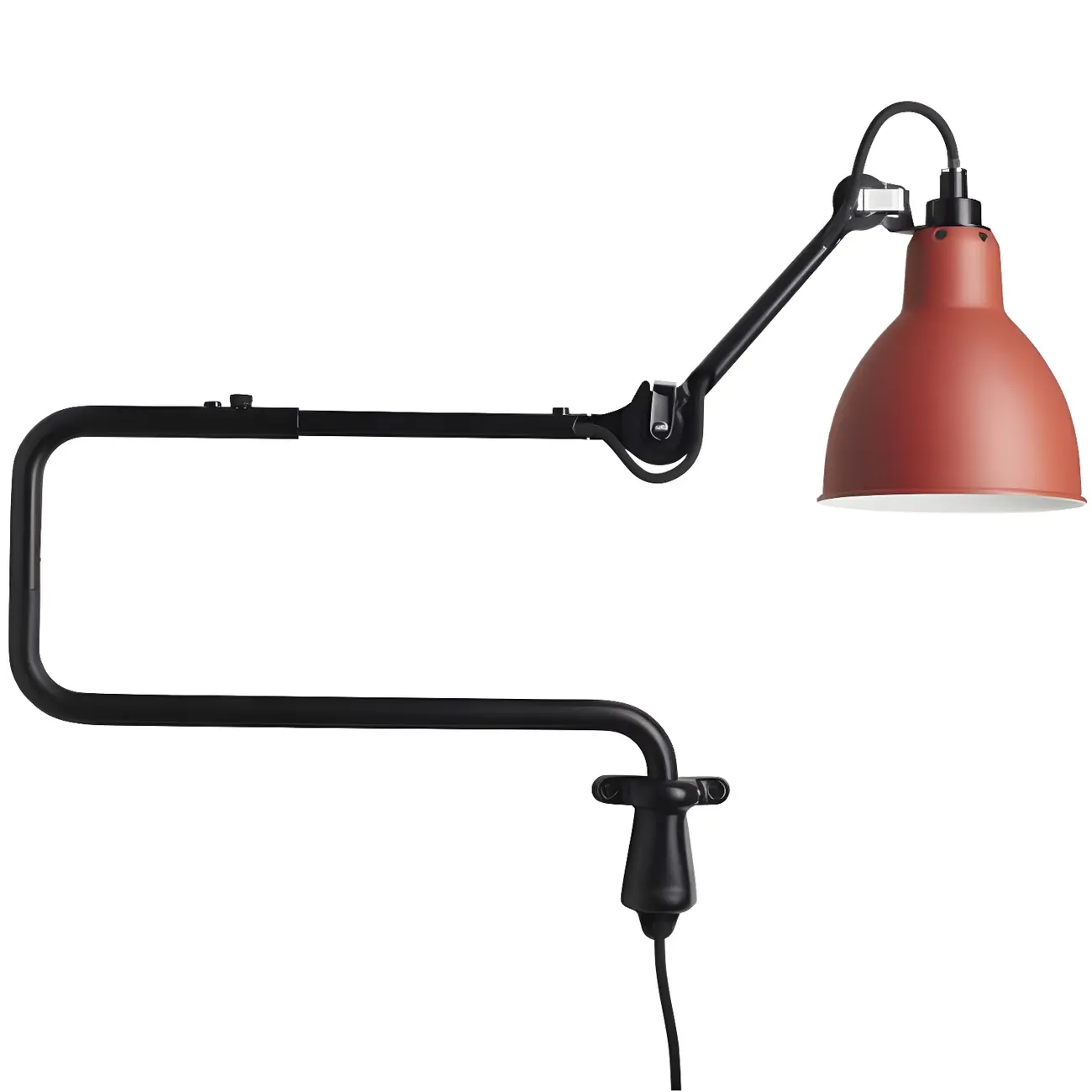 Industrial Black Swing Arm Aluminum Shade Wall Light