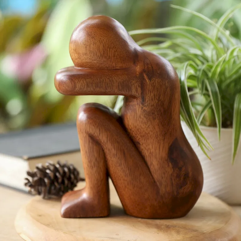 Novica Handmade Lonely Wood Sculpture
