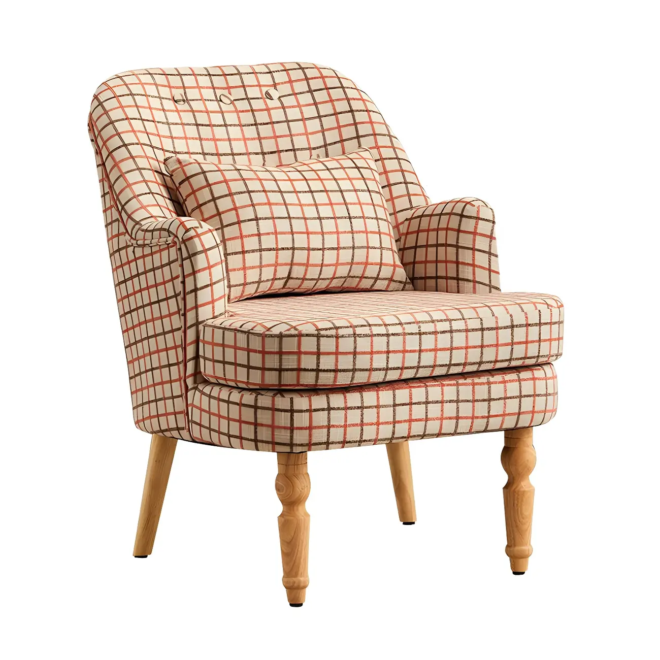 Scandinavian Patterned Upholstery Lounge Chair