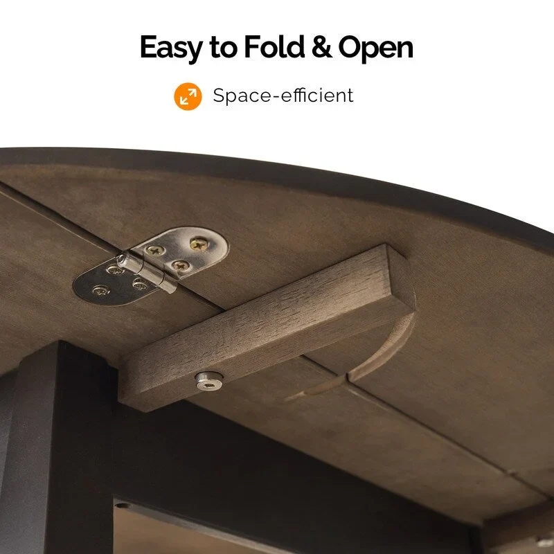 Extendable Round Solid Wood Dining Table (Only Table)