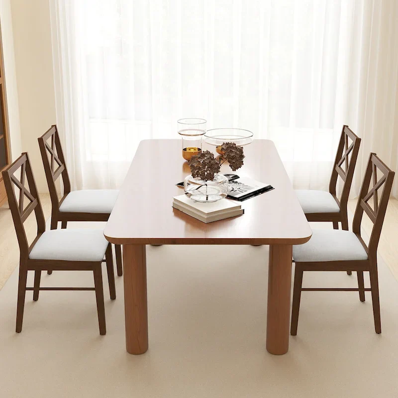 Dining Chairs Set of 4 Upholstered Kitchen Side Chairs w/ Rubber