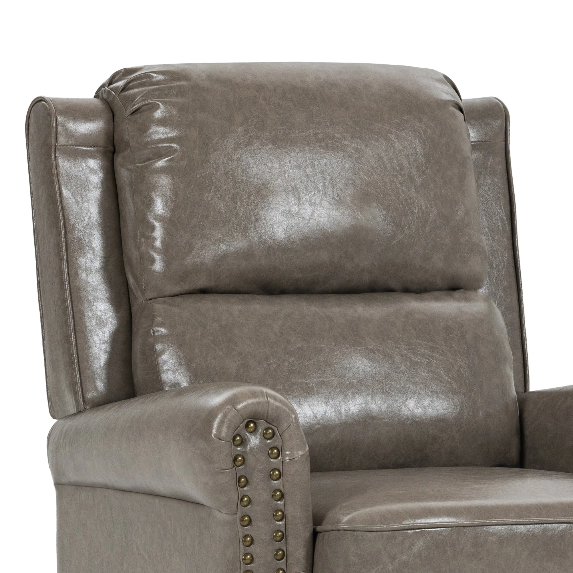 Manual Pushback Recliner Chairs with Nailhead Trim