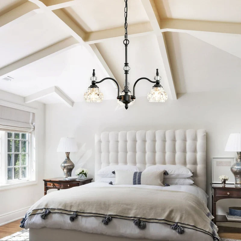 Modern 3-Light Pendant Lights with Crystal Glass Shade