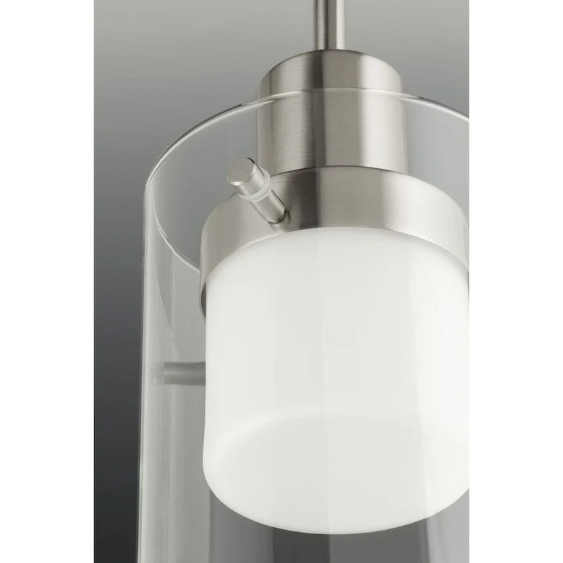 Progress Lighting Moderna Steel Clear Glass One-light LED Mini Pendant - N/A