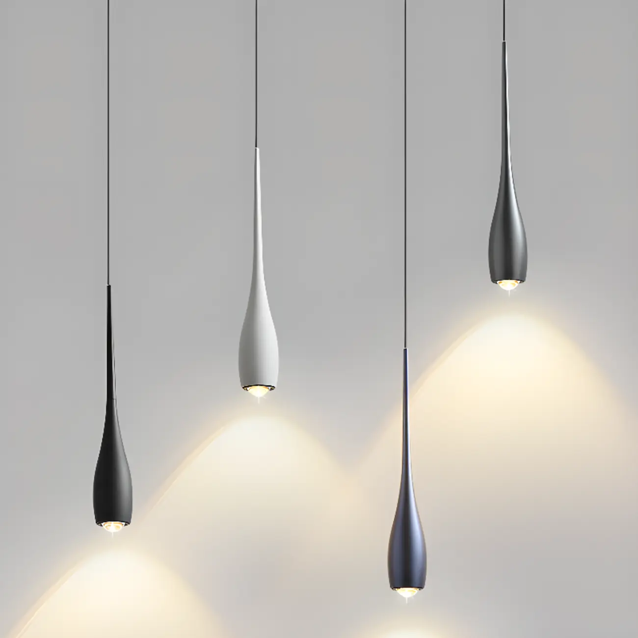 Modern Dimming Streamlined Metal Acrylic Pendant Light