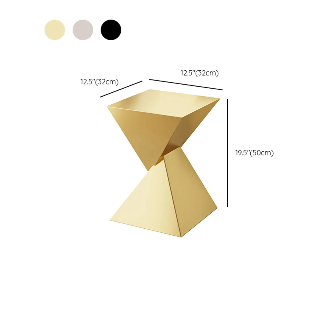 Living Room Black Iron Stone Twisted Side Table