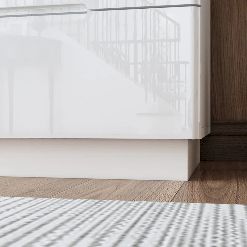 8 Drawer Double Dresser Dresser w/High Gloss Drawers Dual Chest Light