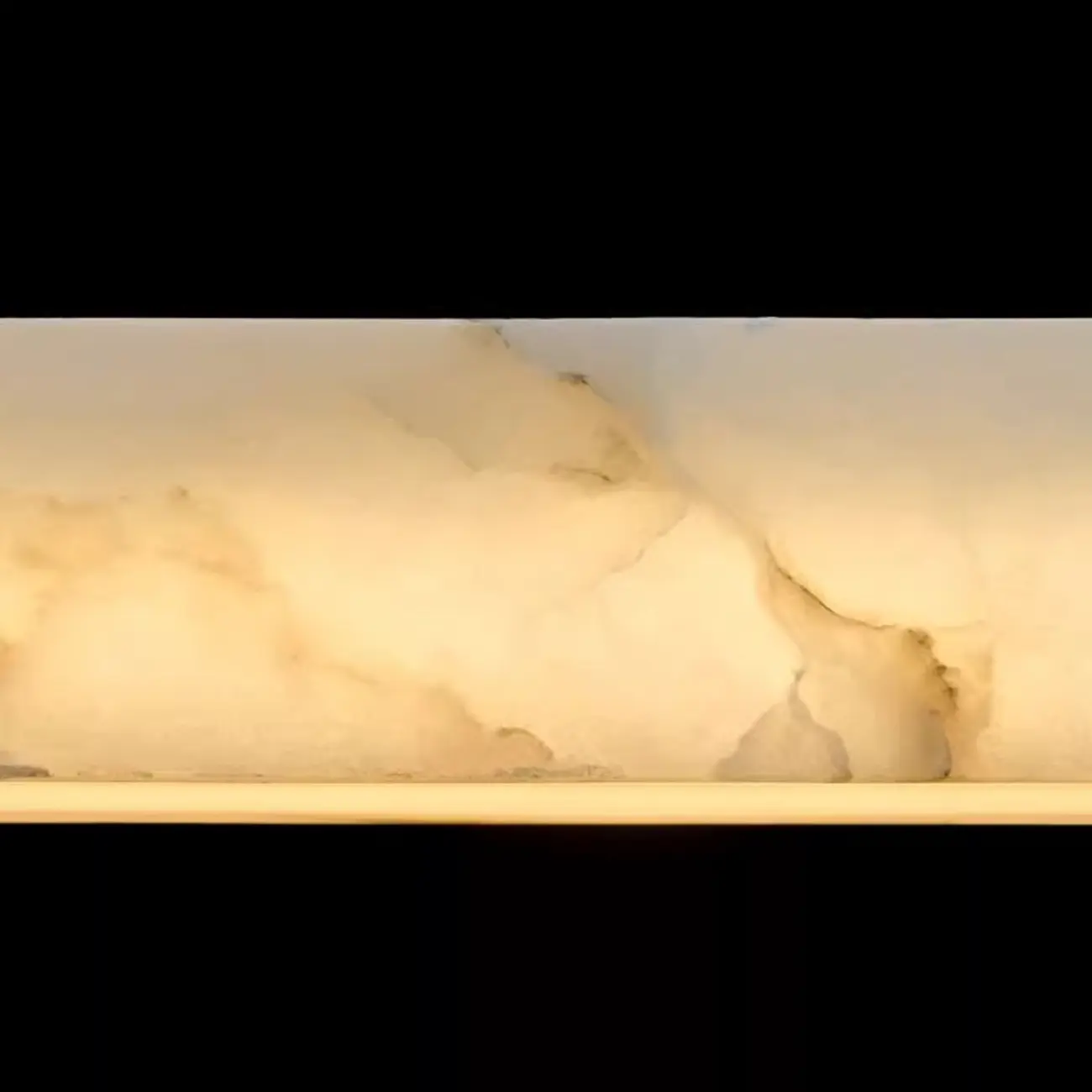 White Rectangle Stone LED Hanging Island Light