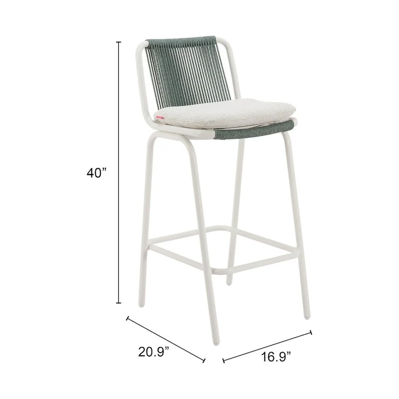 Luft Barstool White & Green