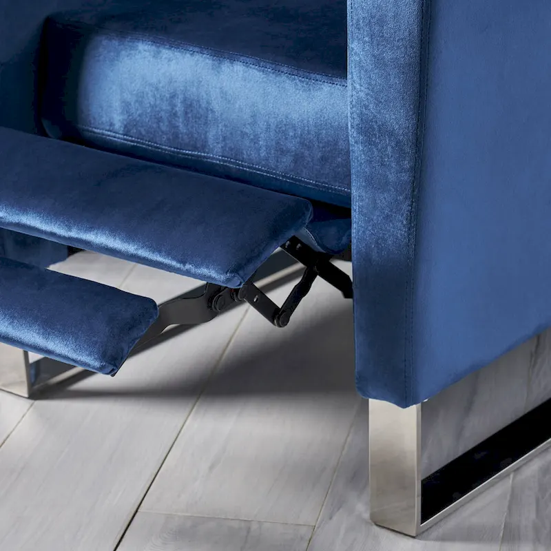 Brightwood Modern Velvet Recliner w/ Steel Legs by Christopher Knight Home