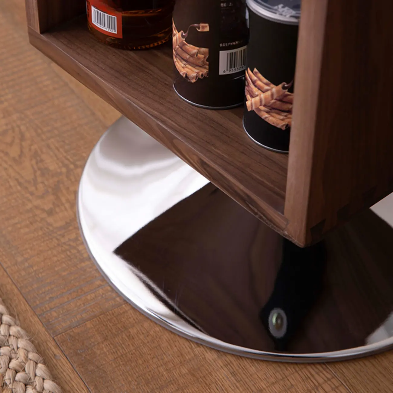 Timeless Rectangular Wooden 360¡ã Rotating Side Table