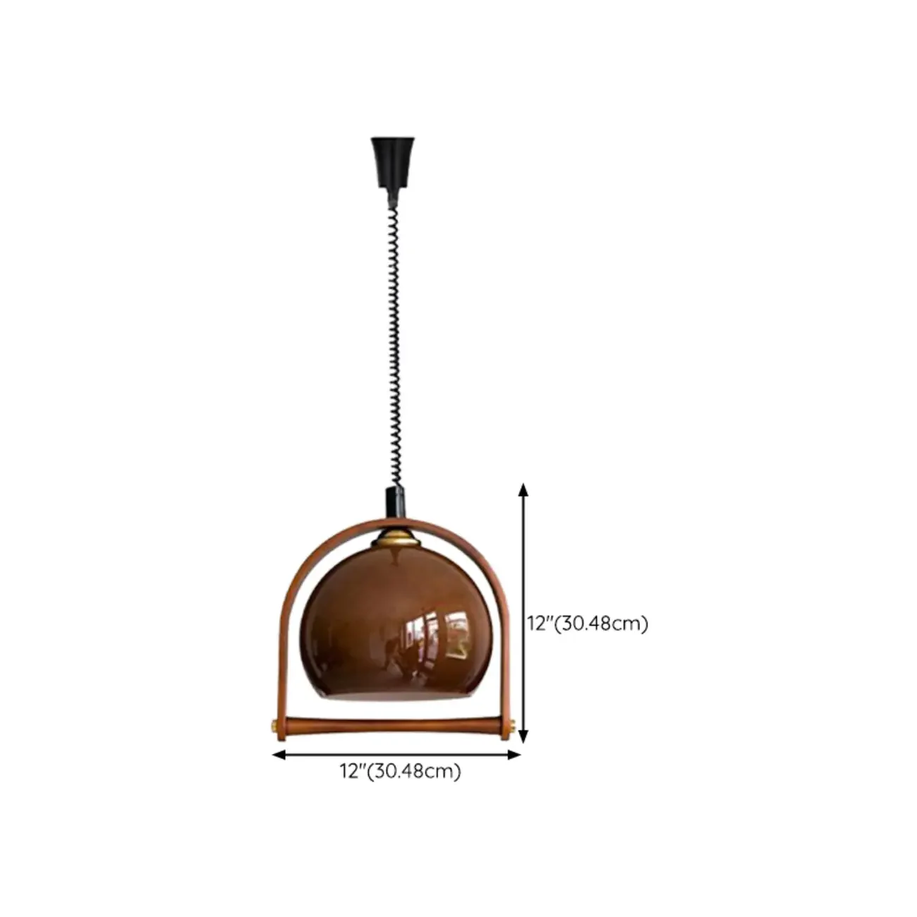 Modern Brown Glass Dome Pendant Lamp