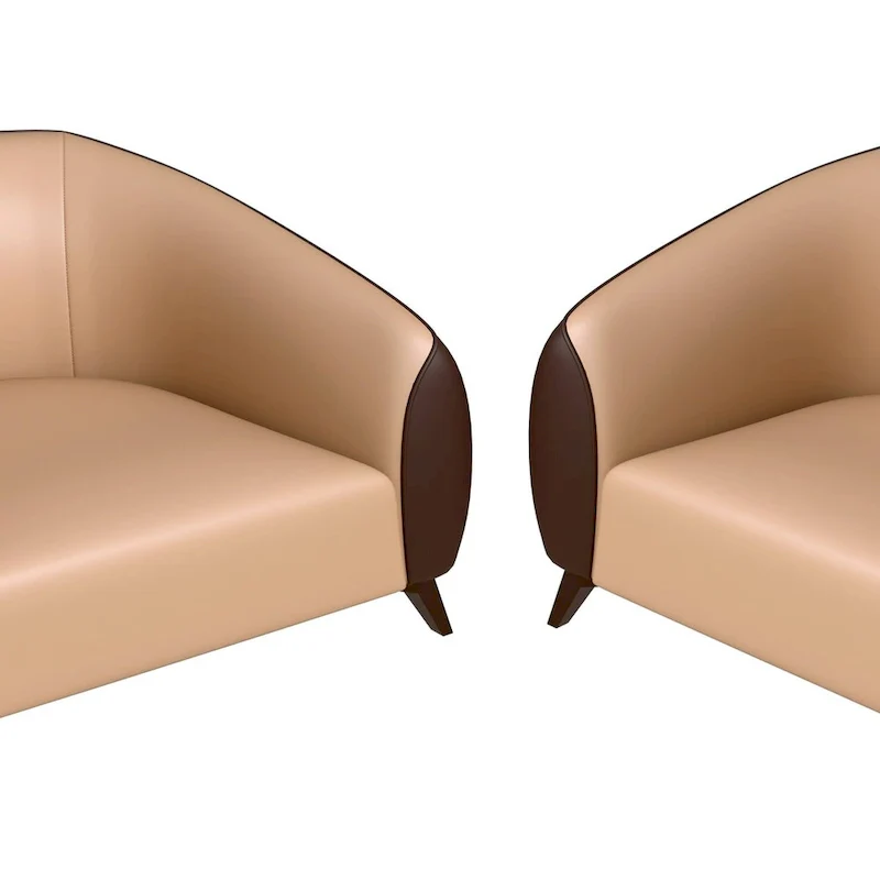 3-Piece Sofa Set Upholstered PU Leather with Solid Wood Frame and Steel Legs Opula Series by LeisureMod