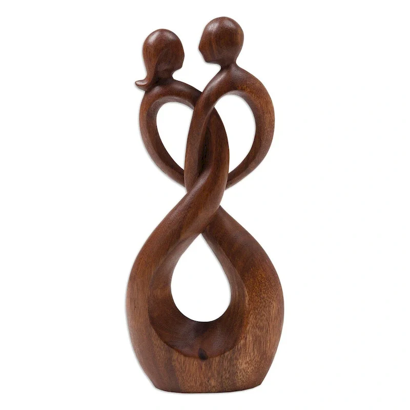 Novica Handmade Affectionate Relationship Wood Sculpture