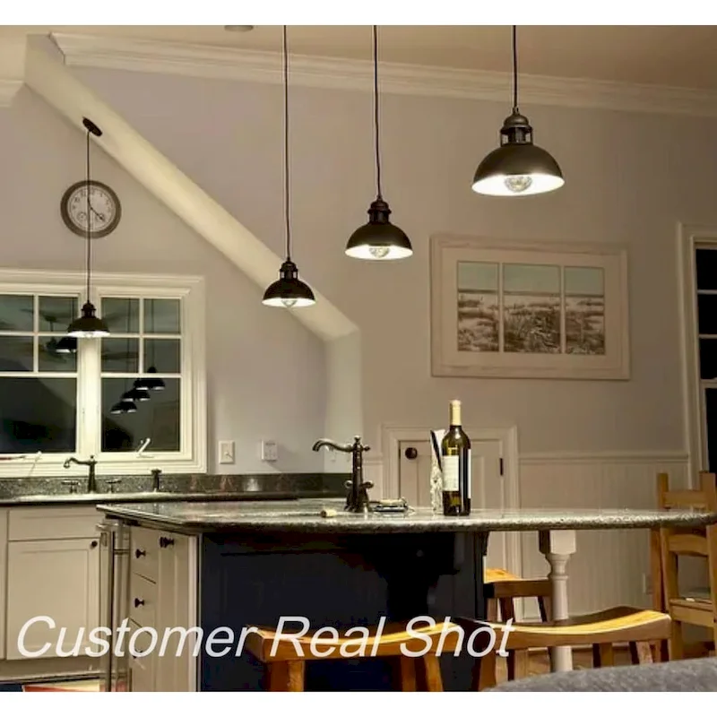 The Gray Barn Farmhouse 1-Light Dome Pendant Industrial Island Lights - D9  x H7.3