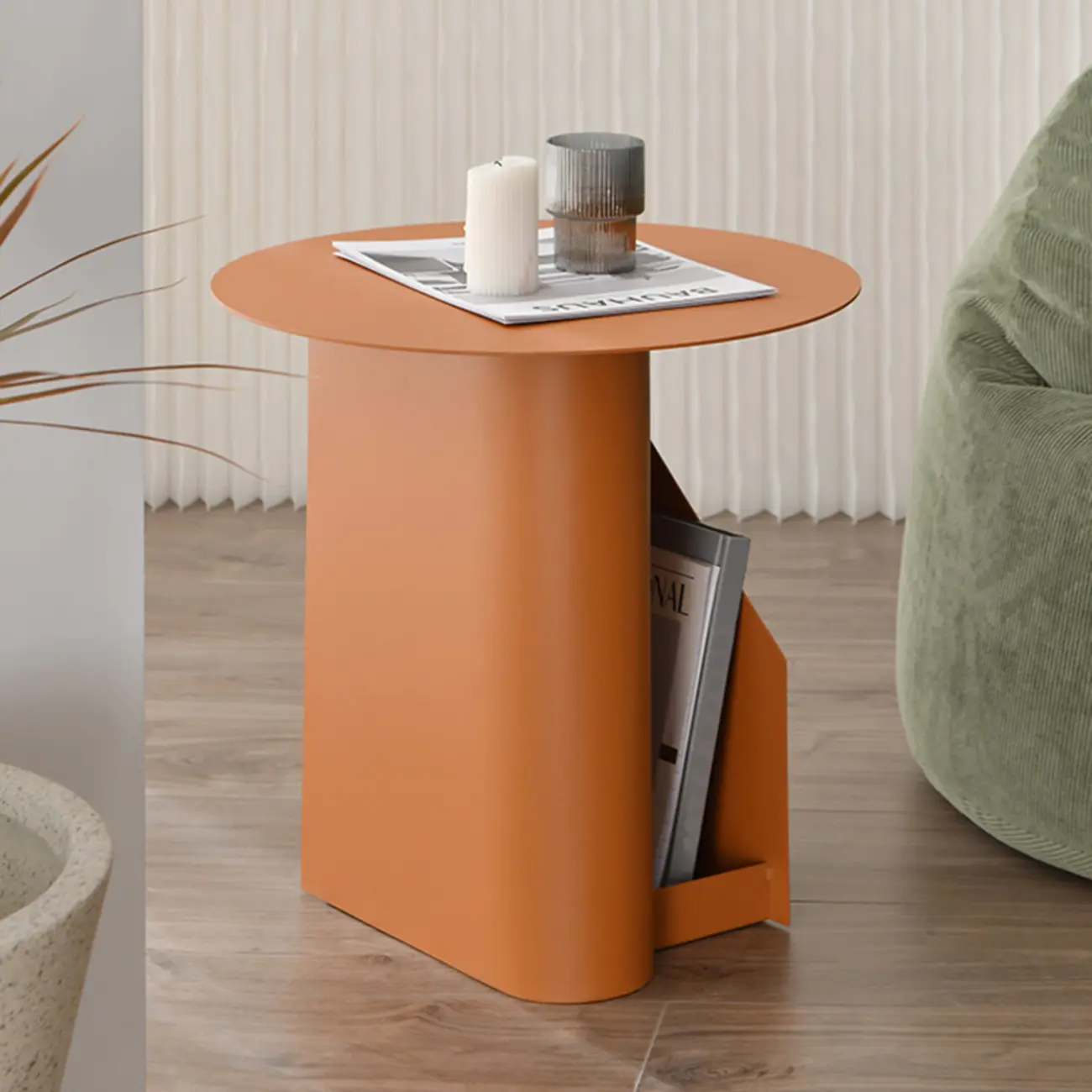 Scandinavian Abstract Iron Small Round Side Table