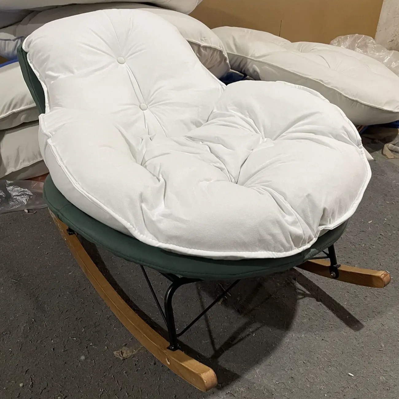 Upholstered Flared Arm Rocking Chair with Optional Ottoman