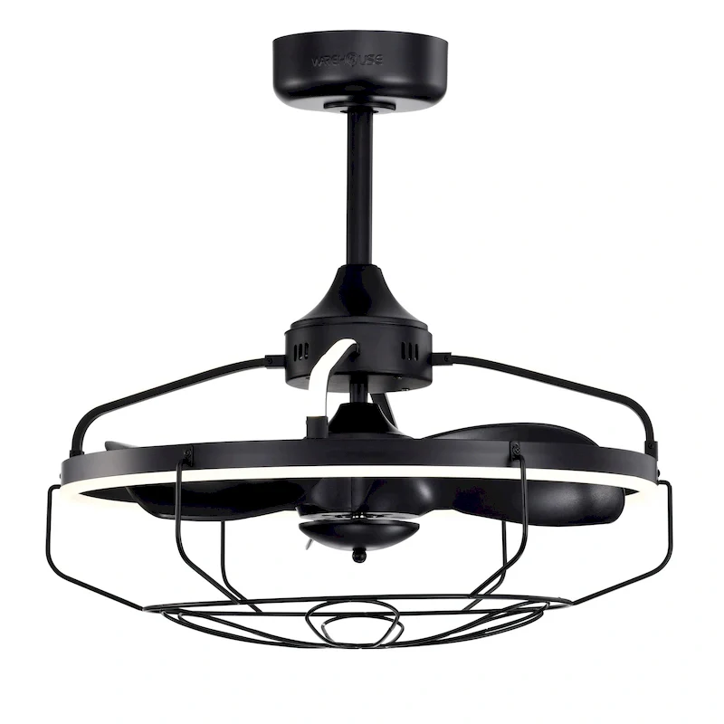 Dhooma 25 Inch Chrome Finished Modern LED Ceiling Fandelier with Remote - N/A