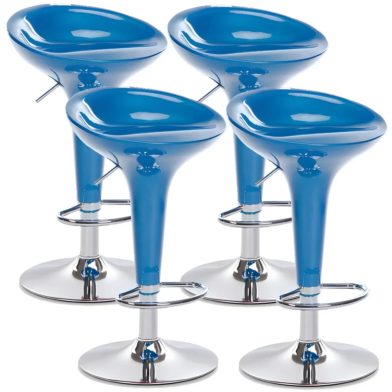 Plastic Chrome Swivel Bar Stool Height Adjustable