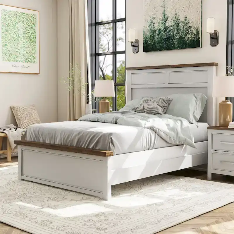Furniture of America Althea Modern Farmhouse Pinewood Panel Bed