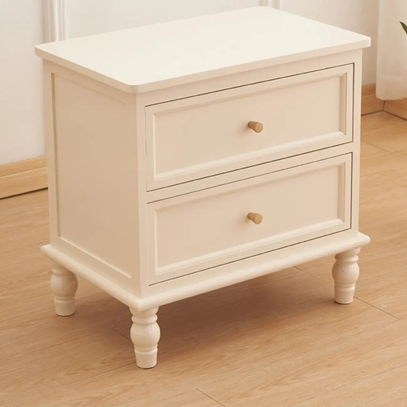 Classic Pure White Wood 3-Drawer Nightstand