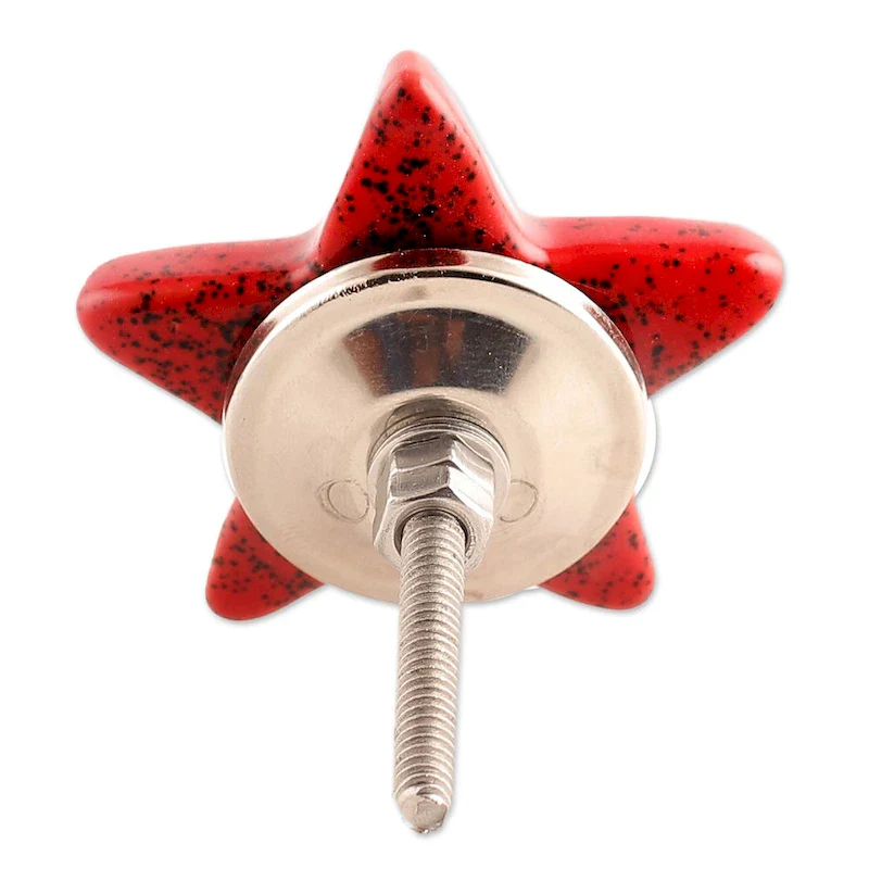 Novica Handmade Merry Stars Ceramic Cabinet Knobs (Set Of 6)