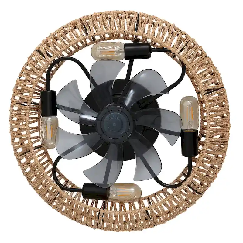 Ceiling Fan, Remote-Controlled, Modern Bohemian, By JONATHAN Y - 7.5 H x 19.5 L x 19.5 W