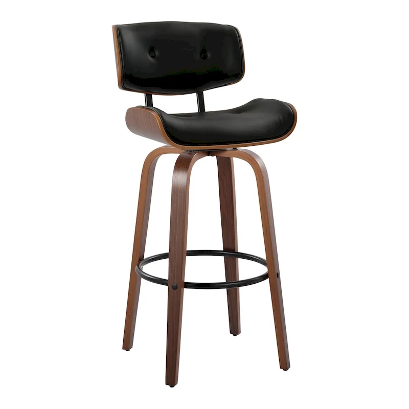 Carson Carrington Leksand 30 Fixed-Height Bar Stool with Bent Wood Legs (Set of 2)