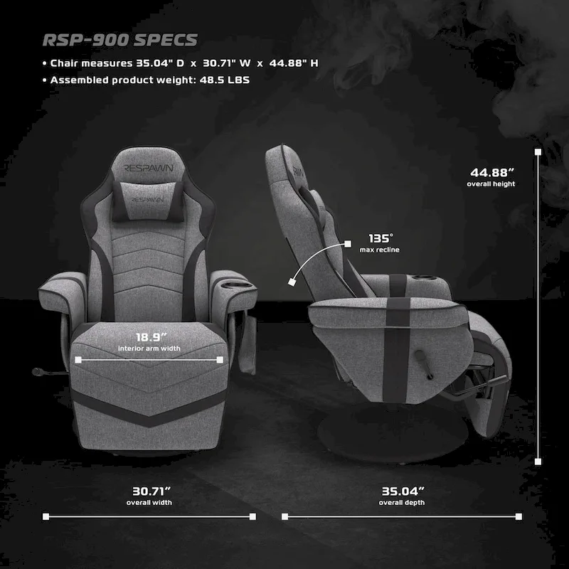RESPAWN 900 Gaming Recliner - Reclining Gaming Chair with Footrest, Gaming Chair Recliner