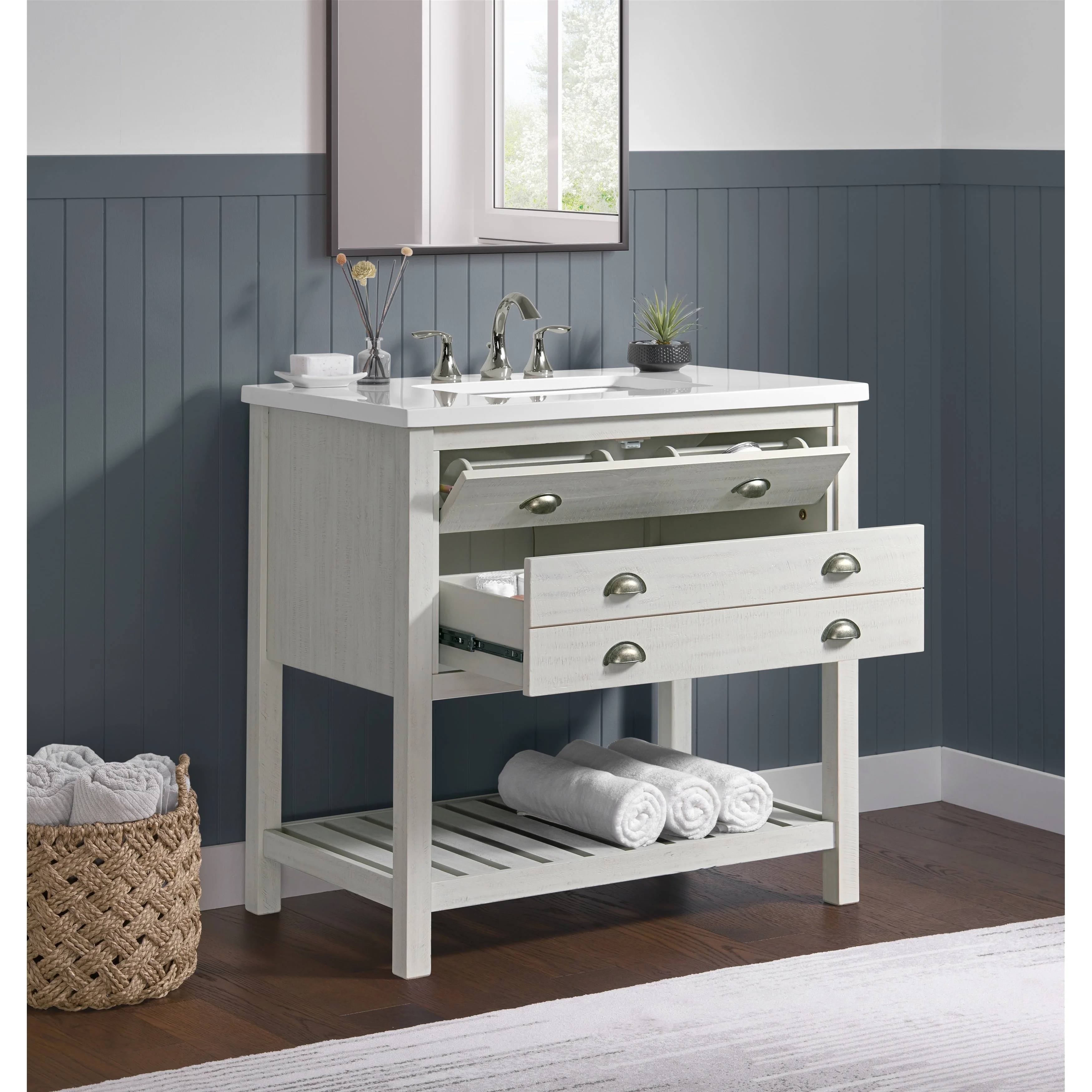 Monterey 37 Farmhouse Single Bathroom Vanity with Top