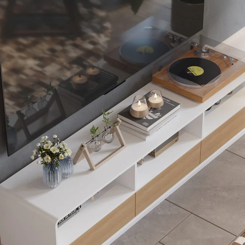 Innovative Rebound Drawer TV Stand: A Fusion of Function & Style - 70.9