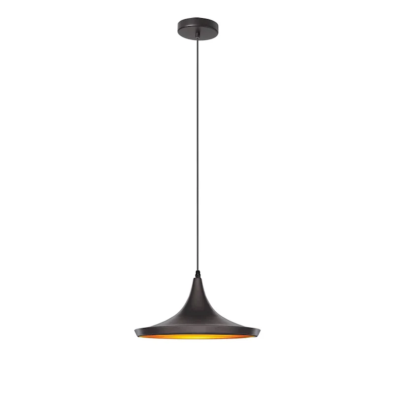 Dainolite 1-light Pendant in Matte Black Gold - Matte Black
