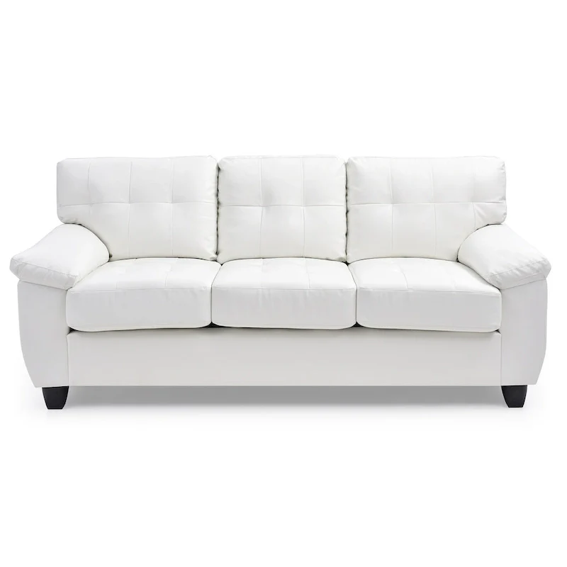 Gallant 78 in. W Flared Arm Faux Leather Straight Sofa - 33L x 78W x 35H